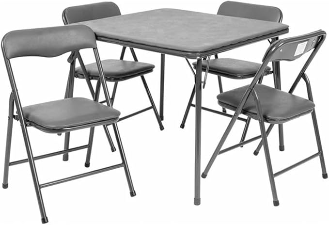 Flash Furniture Mindy Kids 5-Piece set Folding Square Table and Chairs Set for Daycare and Classrooms, Children's Activity Table and Chairs Set
