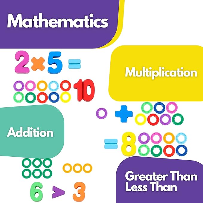 Wooden Montessori Toys for Kids Toddler Number Puzzles Sorter Counting Shape