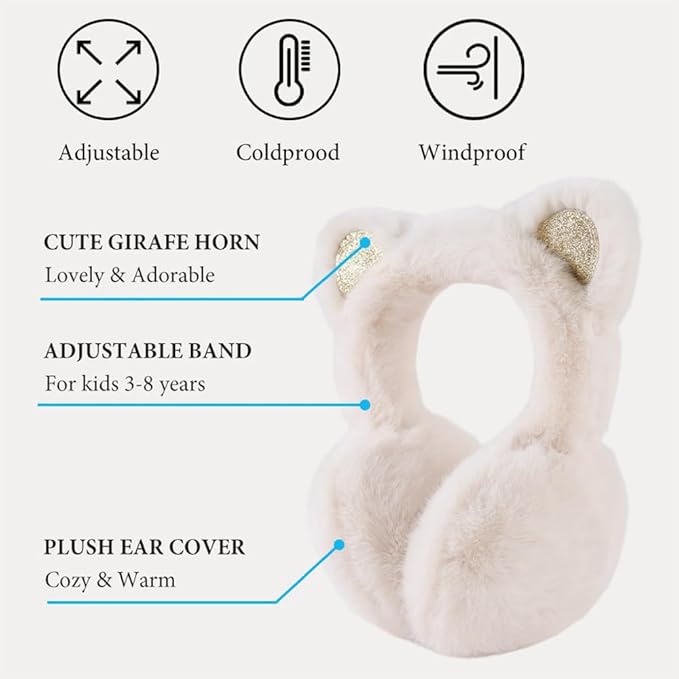 Peecabe Winter Kids Earmuffs Warm Girl Ear Muffs For Toddler Kid Children Earmuff with Cat Ears