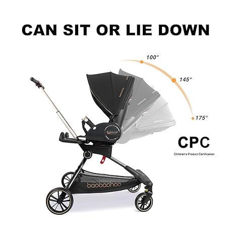 Baby Stroller,Lightweight Travel Strollers,High Landscape 360°Reverse,Adjustable Backrest Canopy,Foldable,Sit