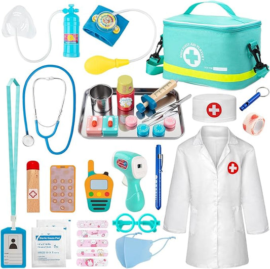 Sundaymot Doctor Kit for Kids, 34 Pcs Pretend Playset for Toddlers,