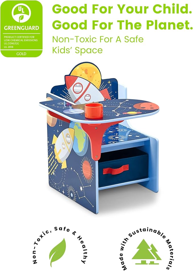 Delta Children Space Adventures Chair Desk with Storage Bin