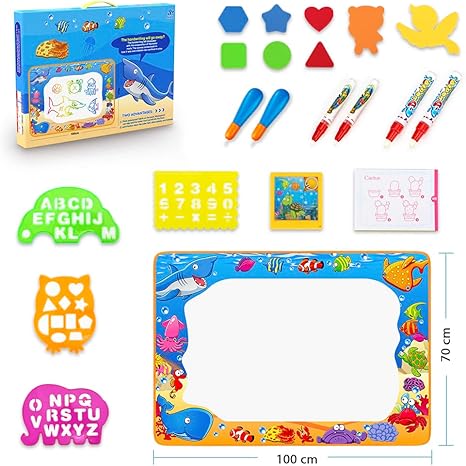 Water Doodle Mat - Kids Painting Writing Color Doodle Drawing Mat Toy Bring Magic Pens Educational Toys