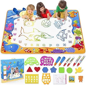 Water Doodle Mat - Kids Painting Writing Color Doodle Drawing Mat Toy Bring Magic Pens Educational Toys