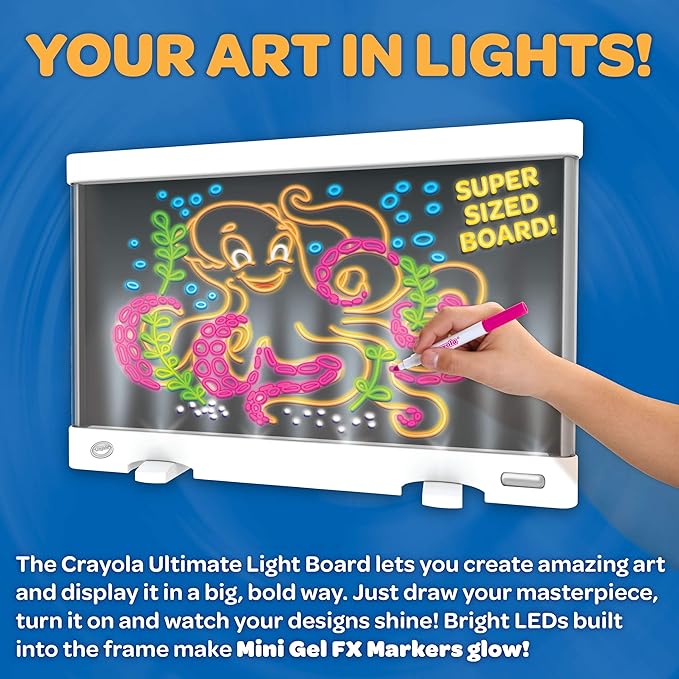 Crayola Ultimate Light Board - White, Kids Drawing Tablet, LED Drawing Board for Kids.