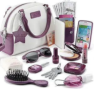 Little Girls Purse with Accessories and Pretend Makeup for Toddlers